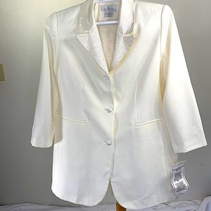 (NWT) Allison Woods Ecru Formal Coat Suit Blazer Jacket  Plus Size 18 -20